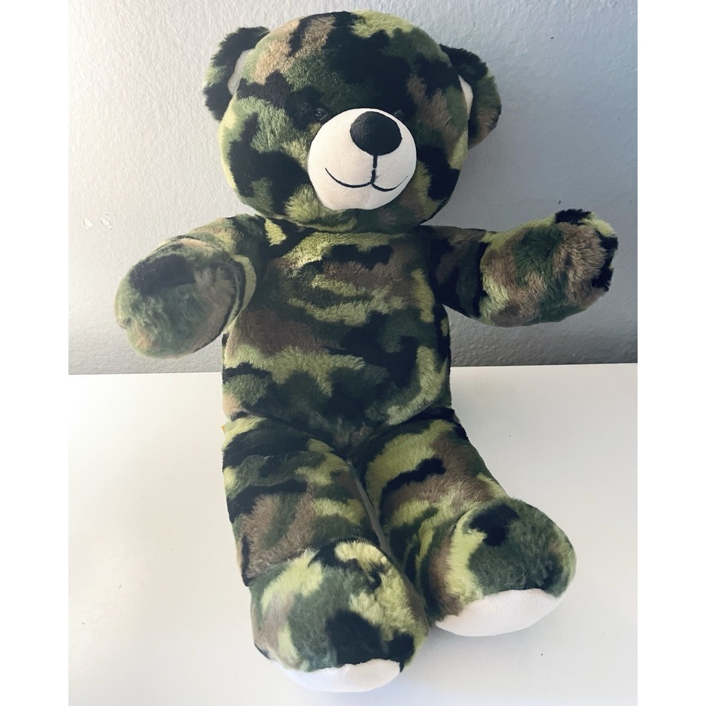 Build A Bear BAB Soft 17" Plush Green Camo Camouflage‎ Military Army Stuffed Toy